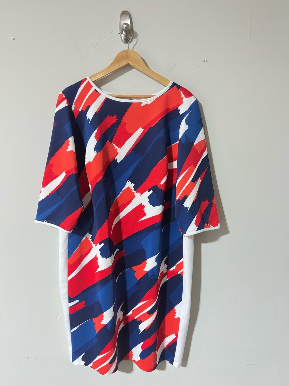 Sandra Darren Abstract Print Shift Dress 18W Career Party Plus Size Colorful